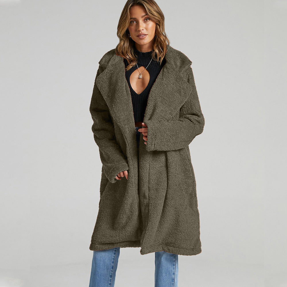Damen Lange Fleecejacke Drune