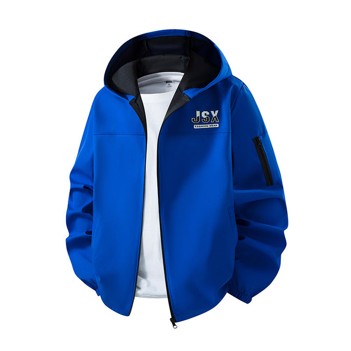 Herren Sportliche Windbreakerjacke mit Kapuze Drune