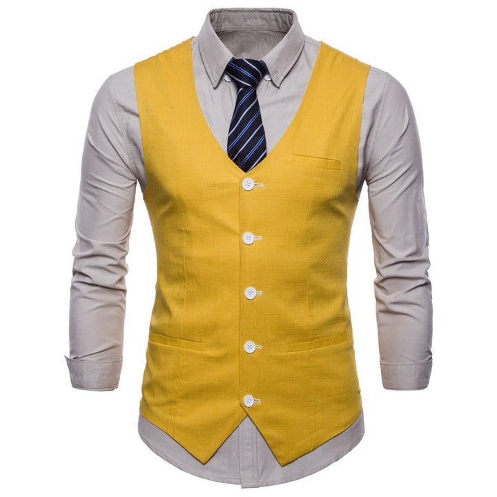 Herren elegante Anzugweste mit praktischen Taschen und detailliertem Design Drune
