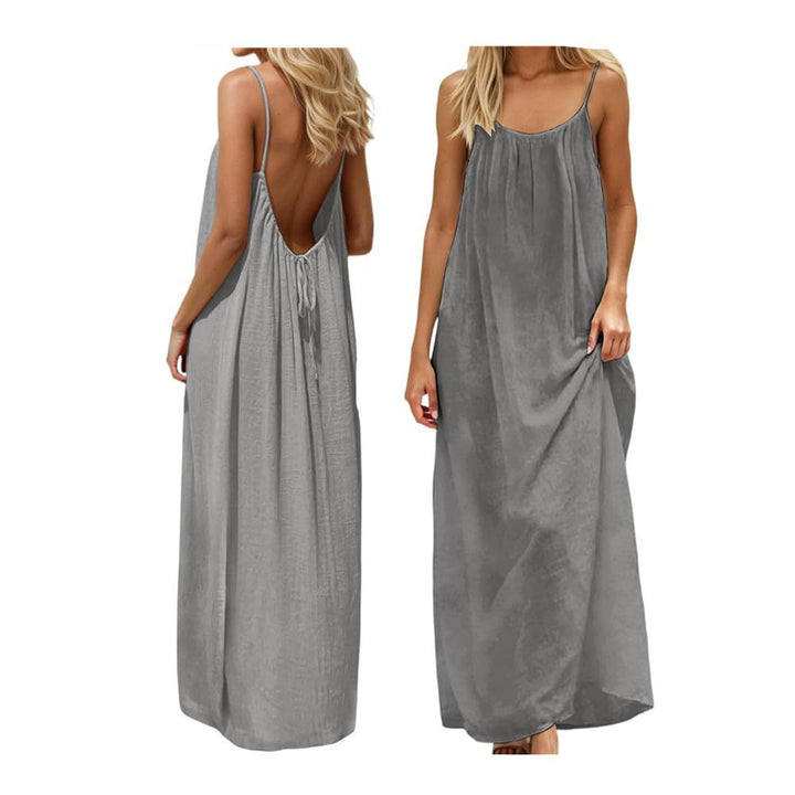 Damen Maxikleid mit tiefem Rücken Drune