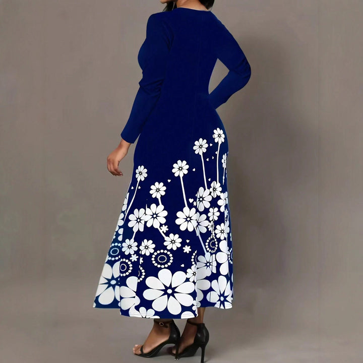 Damen Maxikleid mit floralem Design und praktischen Seitentaschen Drune