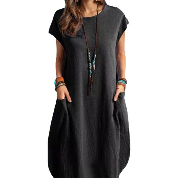 Damen luftiges Sommerkleid mit praktischen Taschen und modernem Schnitt Drune