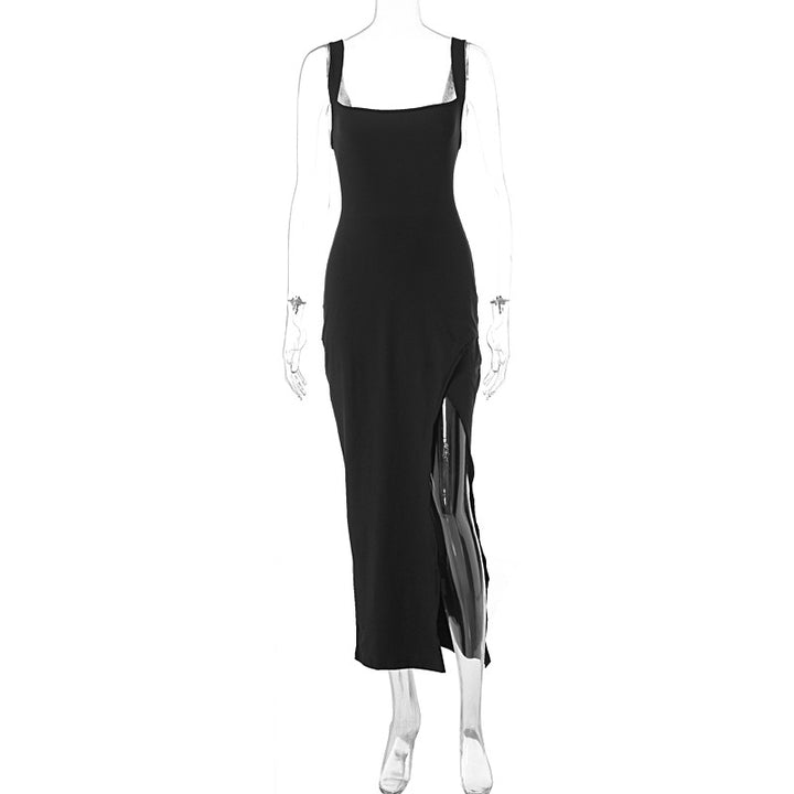 Damen Elegantes Maxikleid mit figurbetonendem Schnitt und seitlichem Schlitz Drune
