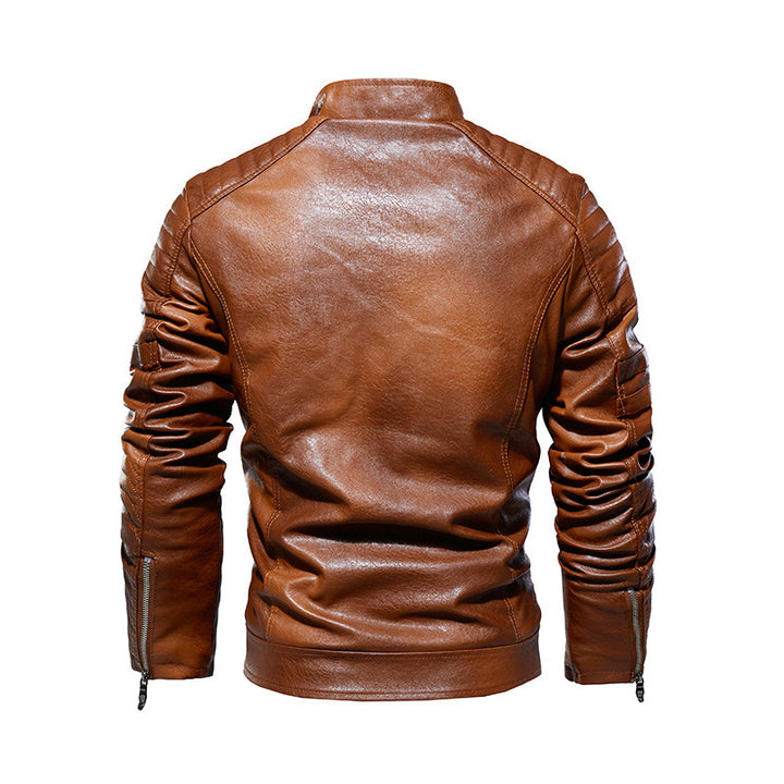 Herren Lederjacke mit mehrfachen Taschen Drune
