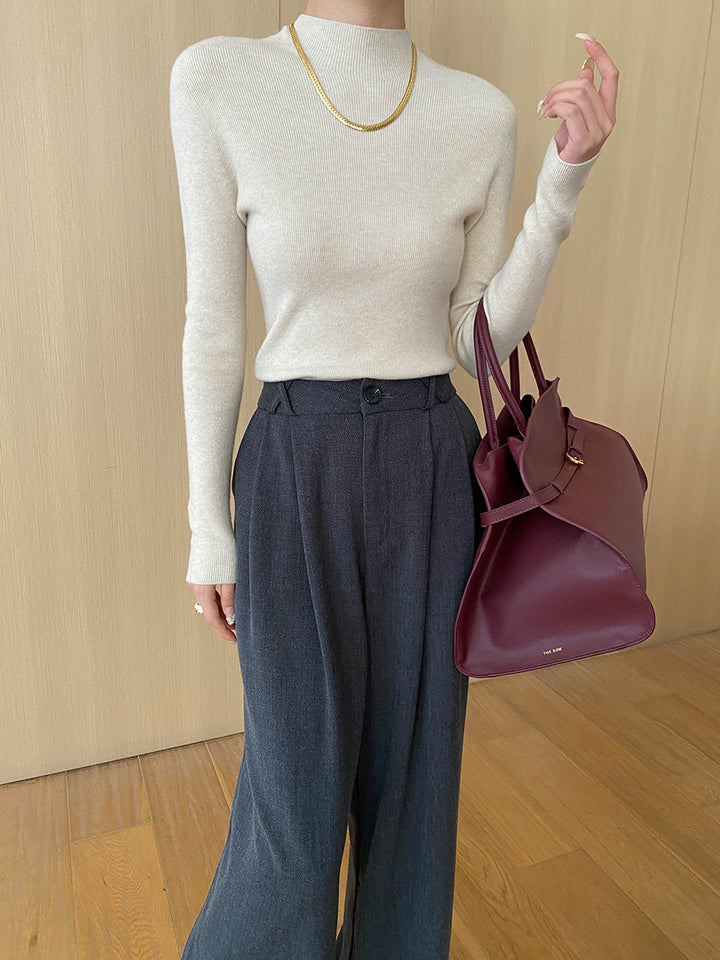 Damen Feinstrickpullover mit hohem Kragen und eleganter Passform Drune