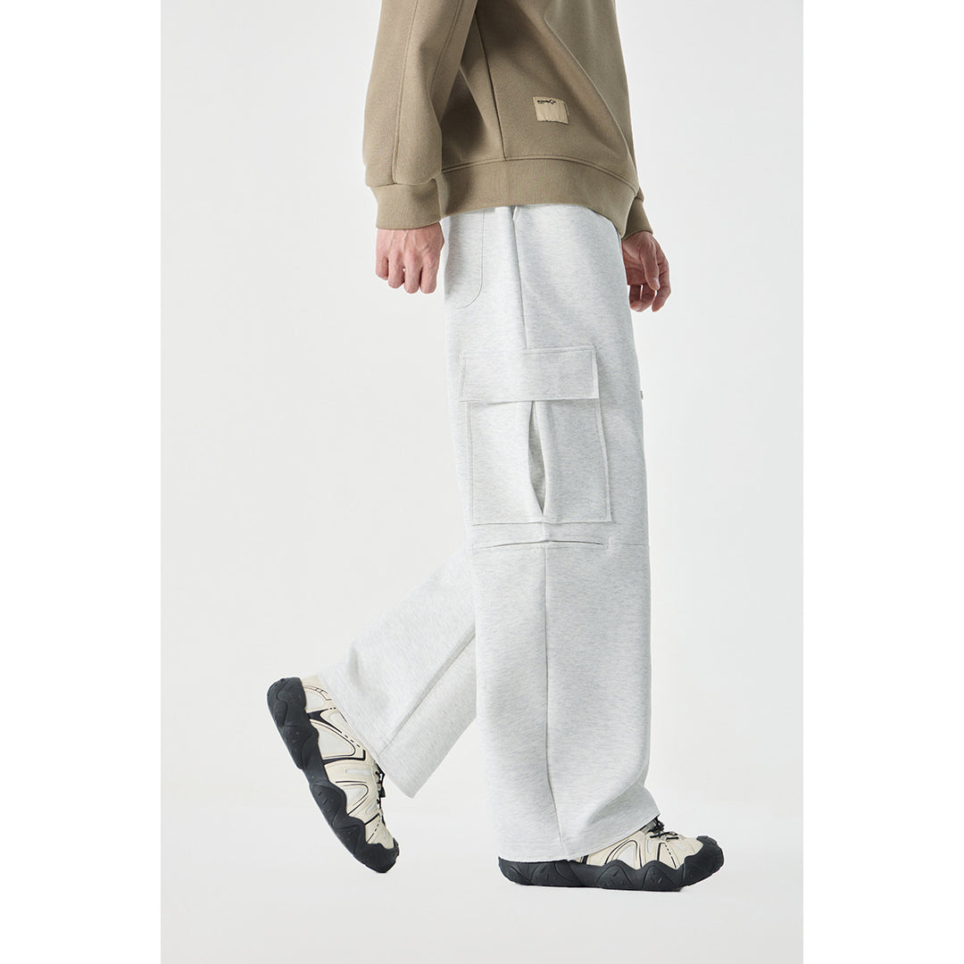 Damen Weite Cargo-Jogginghose aus French Terry mit Gummibund und aufgesetzten Klappentaschen Drune