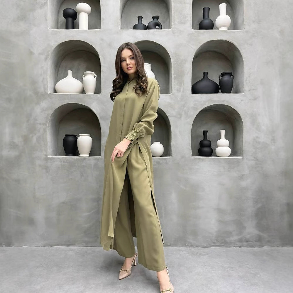 Damen Elegantes Hemdkleid mit verspieltem Saum Drune