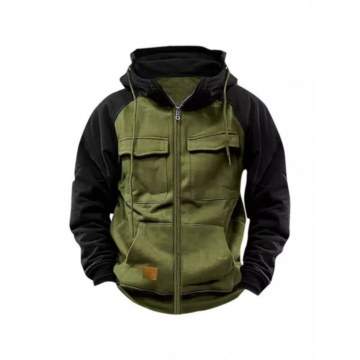 Herren Kapuzenjacke mit Cargo-Taschen und durchgehendem Reißverschluss Drune