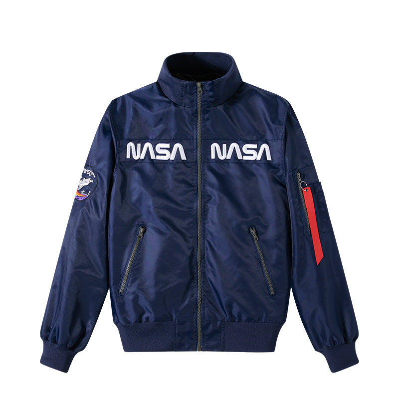 Men's  NASA embroidered chest-panel technical flight jacket Drune