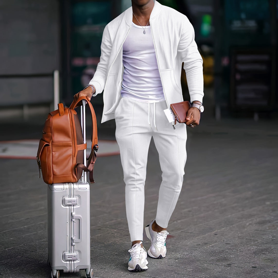 Herren modischer Freizeitanzug mit sportlichen Details und atmungsaktivem Stoff Drune