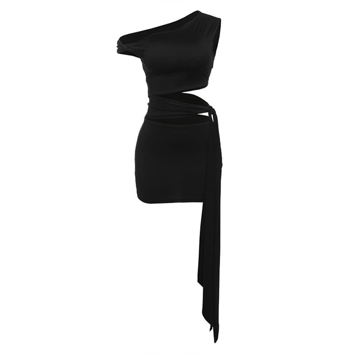 Damen Minikleid mit asymmetrischem Schnitt und tailliertem Design Drune
