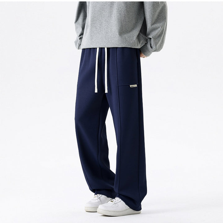Herren Weite Relax-Jogginghose mit Tunnelzug, Multifunktionstasche & geradem Bein Drune