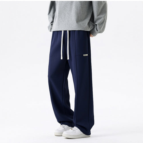 Herren Weite Relax-Jogginghose mit Tunnelzug, Multifunktionstasche & geradem Bein Drune