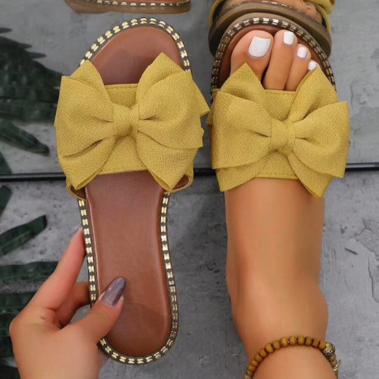 Damen Sandalen mit dekorativem Schleifen-Design und ergonomischer Sohle Drune