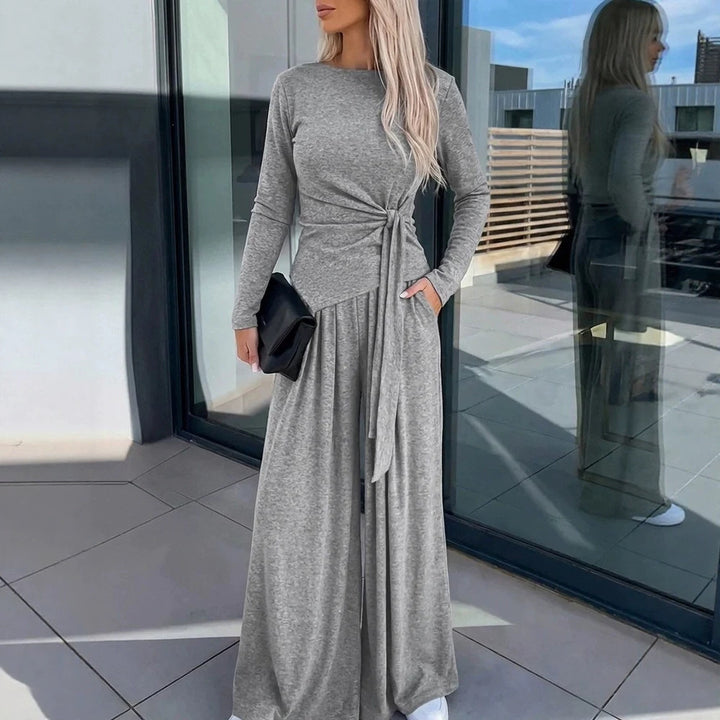 Damen Elegantes Wickeloberteil mit weitem Hosen Drune