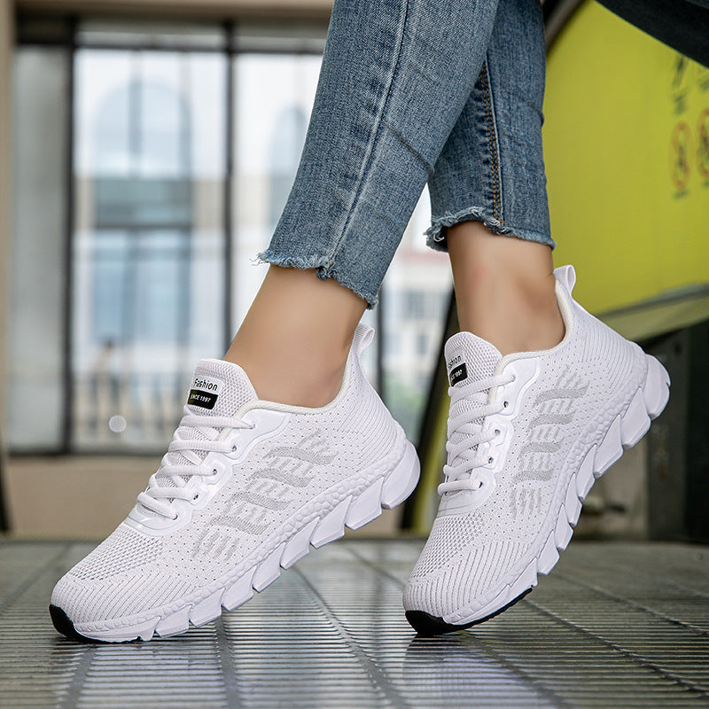 Damen nan nahtlose Strick-Laufschuhe mit viskoelastischem Komfort-Fußbett und segmentierter Flexlaufsohle Drune