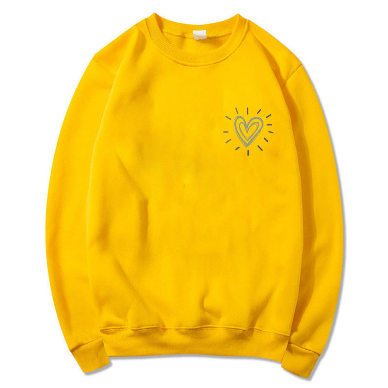 Damen Bequemer Sweatshirt mit Herzmotiv Drune