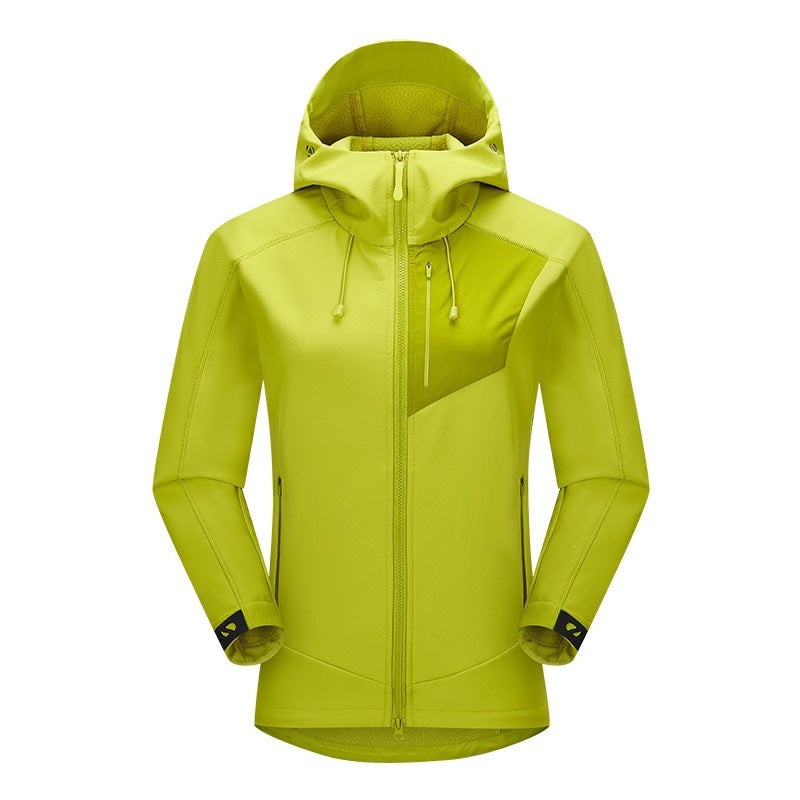 Herren Softshell-Trekkingjacke mit Kapuze atmungsaktiv winddicht dehnbar Drune