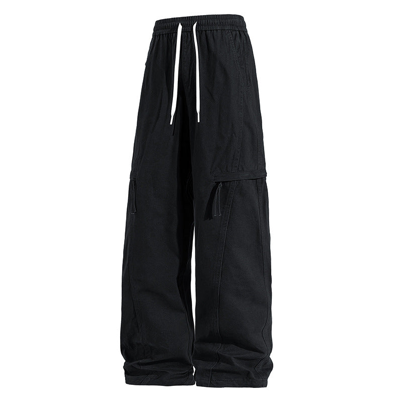 Herren Weite Cargo-Jogginghose im Baggy‑Schnitt mit Kordelbund & Mehrfachtaschen Drune