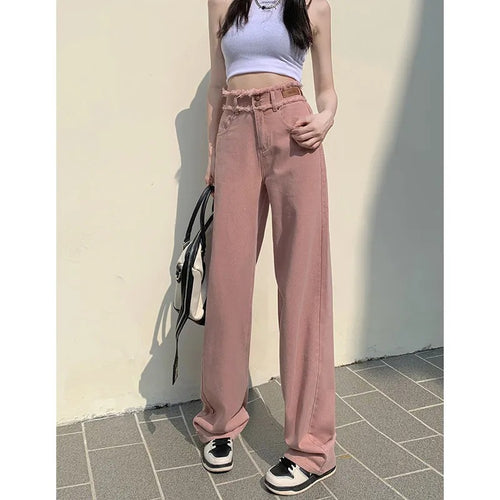 Damen Weit geschnittene High-Waist Hose Drune
