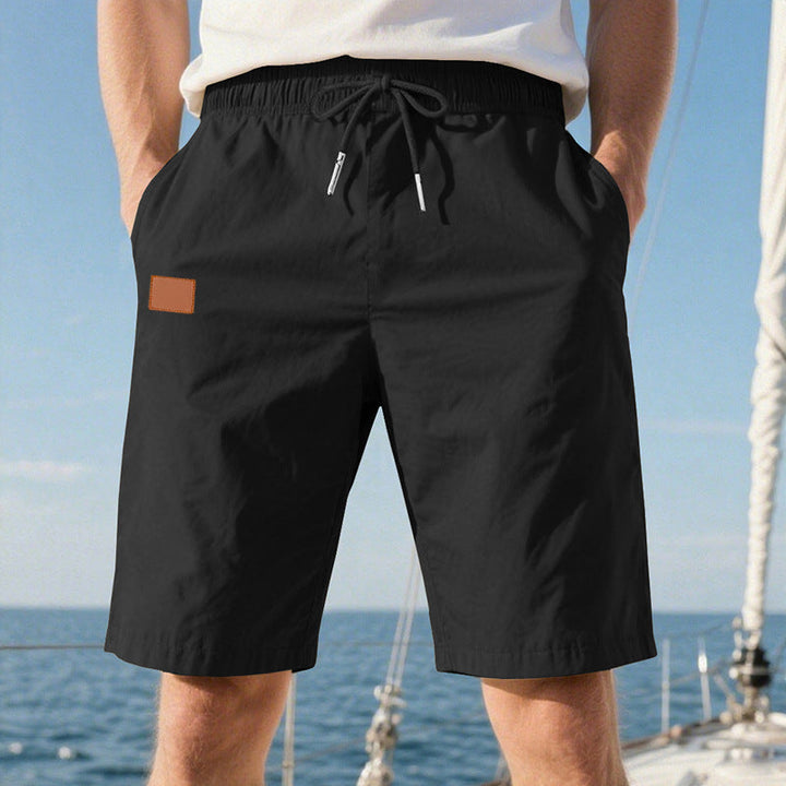 Herren nan schnelltrocknende Badeshorts im Bermuda-Schnitt mit elastischem Bund und Kordelzug Drune