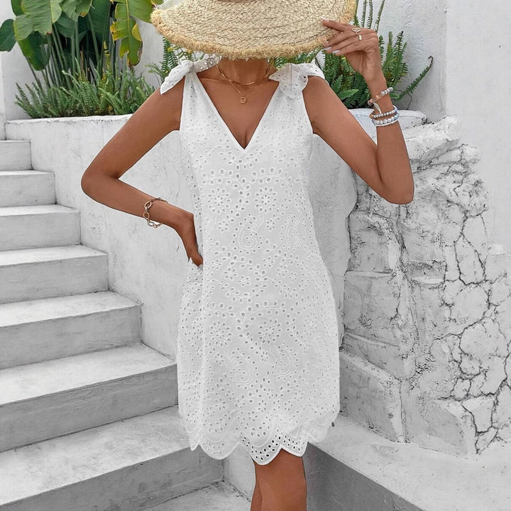 Damen Sommerliches Kleid mit verspieltem Cut-Out und Schleifendetails Drune