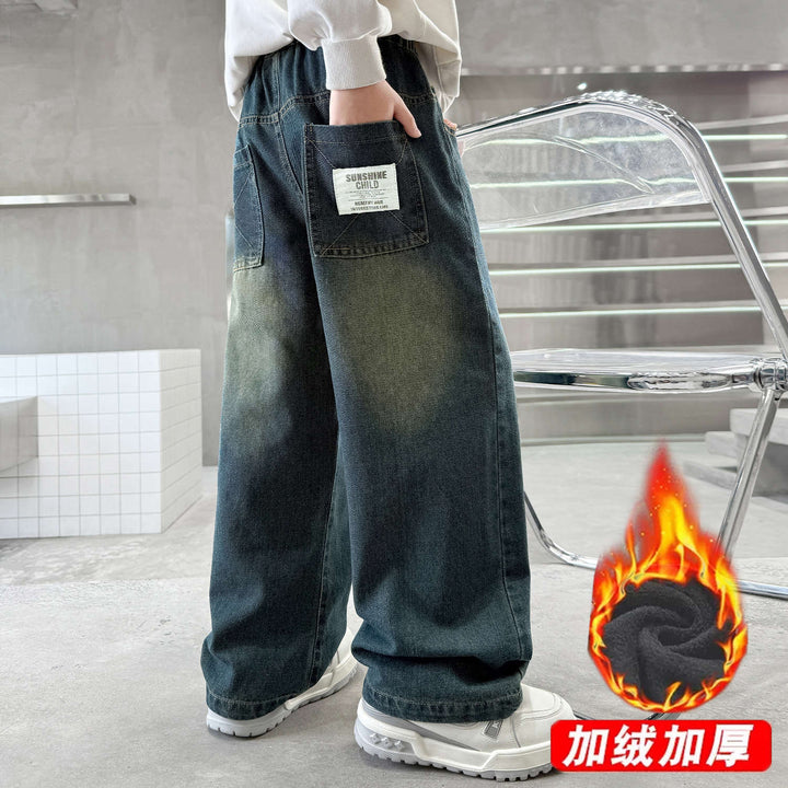 Unisex Weite Jeans mit hohen Taschen Drune