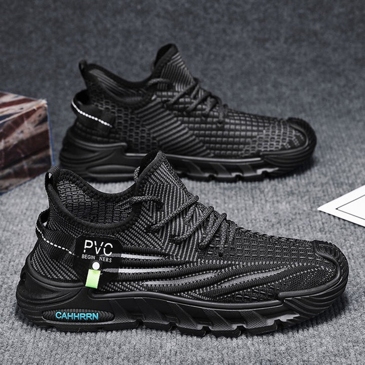 Herren leichte gestrickte Trail‑Sneaker mit sockenähnlichem Einstieg und stoßdämpfender Profilsohle Drune