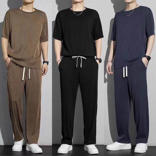 Herren Bequeme Freizeithose mit trendiger Streifenstruktur Drune