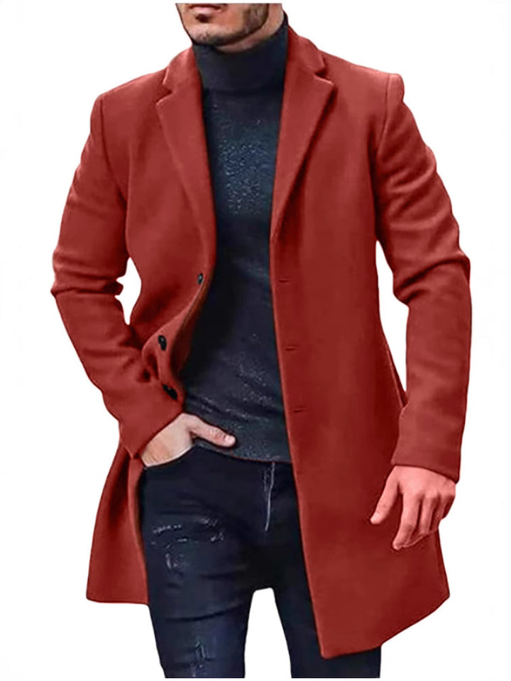Herren eleganter Wollmantel mit schmalem Schnitt Drune