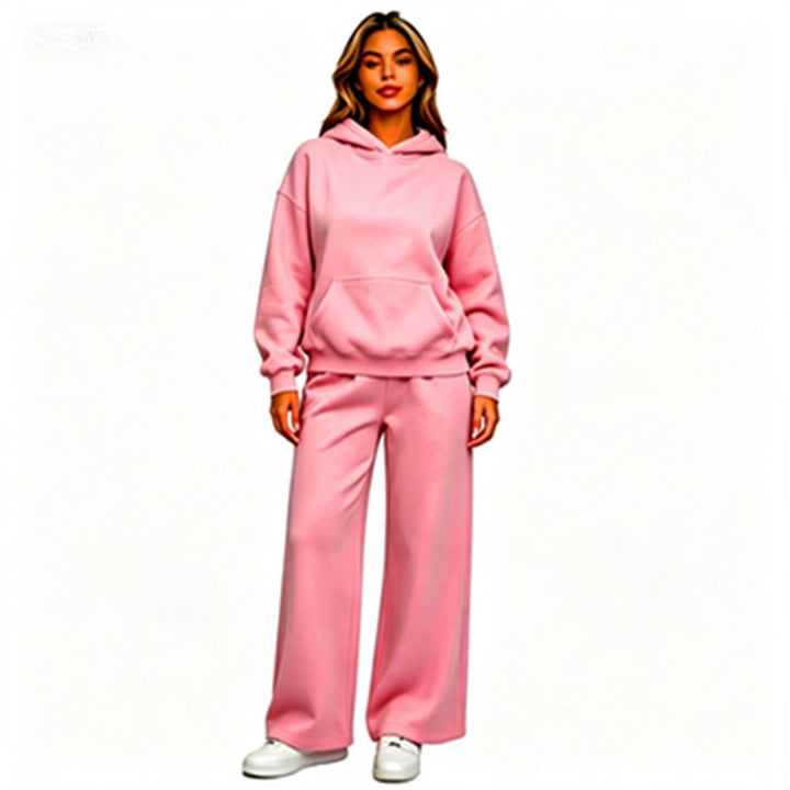Damen Lässiger Kapuzenpullover mit weiten Hosen Drune