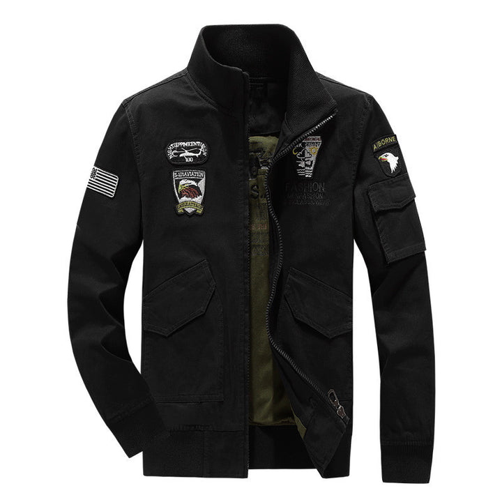 Herren Baumwoll-Canvas-Bomberjacke mit gesteppter Thermofütterung und Schulterklappen Drune