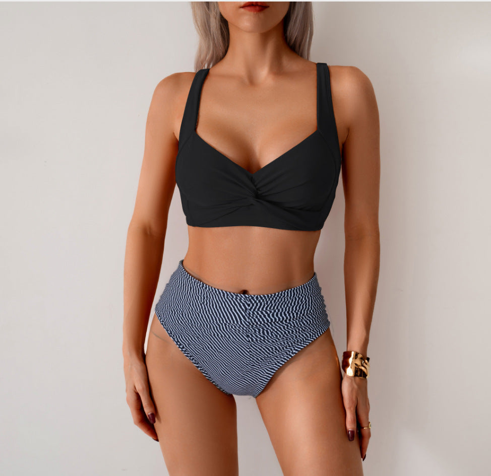 Damen Hochgeschnittener Bikini mit modischem Twist-Design Drune