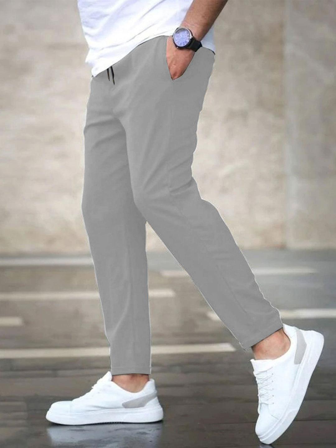 Herren lässige Freizeithose mit elastischem Bund und praktischen Taschen Drune