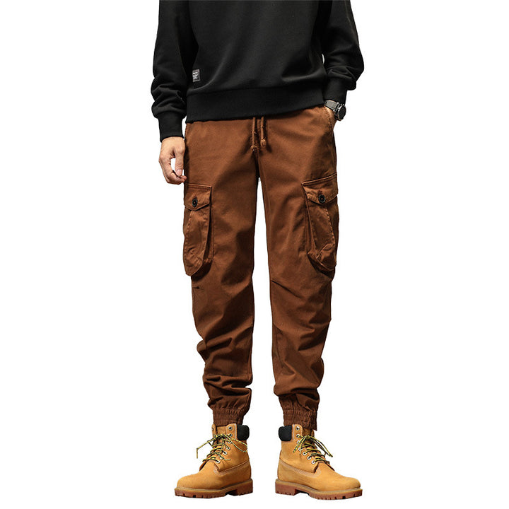 Herren Cargo-Jogginghose im Utility‑Stil mit Tunnelzug, großen Klappentaschen und elastischen Bündchen Drune