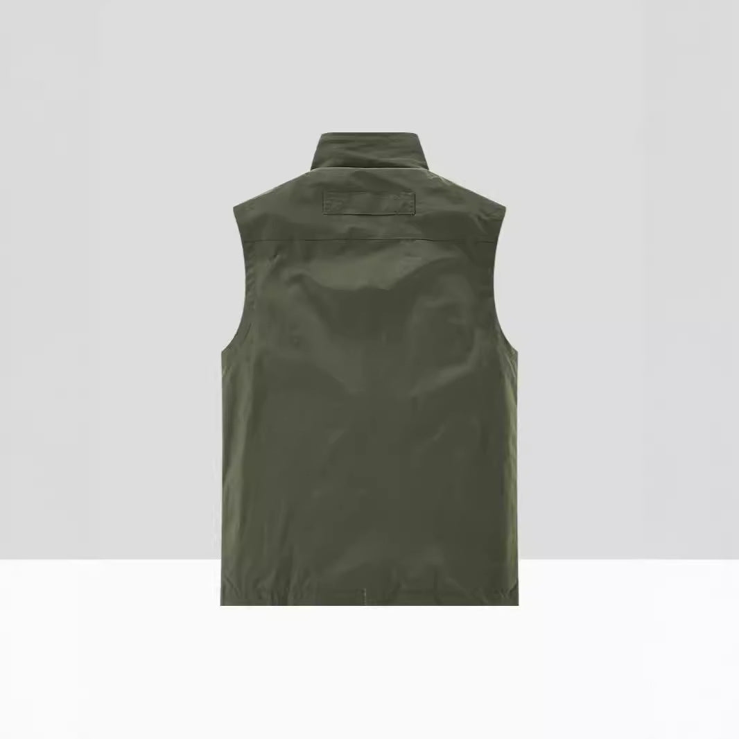 Herren Leichte Atmungsaktive Outdoor-Softshellweste mit Mesh-Innenfutter und Mehrfach-Reißverschlusstaschen Drune
