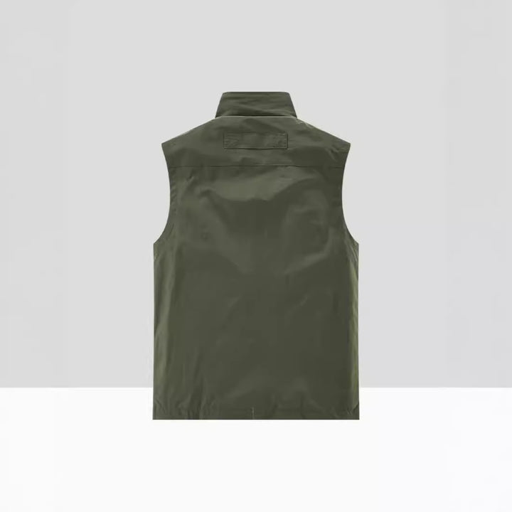 Herren Leichte Atmungsaktive Outdoor-Softshellweste mit Mesh-Innenfutter und Mehrfach-Reißverschlusstaschen Drune