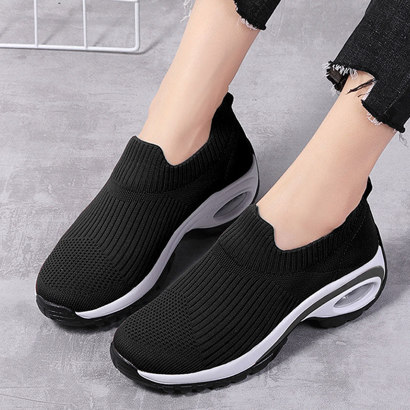 Damen Strick-Sockensneaker mit Luftpolster-Keilsohle Drune