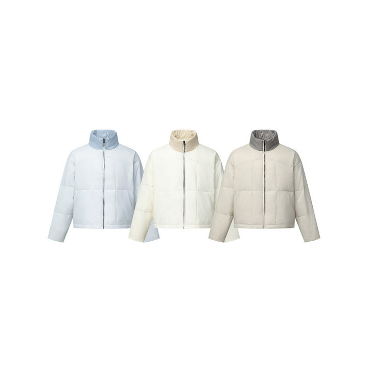 Unisex Boxy-Pufferjacke mit Stehkragen in Kontrastoptik und quadratischer Steppung Drune