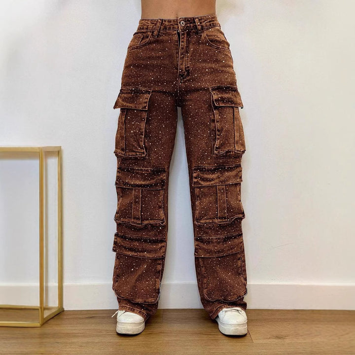 Damen Cargo-Hose mit trendigen Taschen und einem modernen Wasch-Effekt Drune