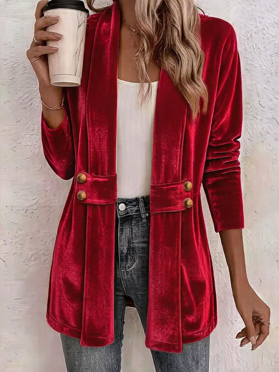 Damen Eleganter Velvet-Blazer Drune