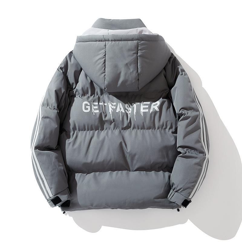 Unisex Wattierte Kapuzenjacke mit Kordelzug und Kontraststreifen Drune