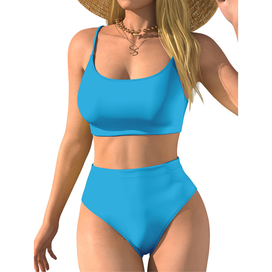 Damen Hochtaillierter Bikini mit Crop-Top Drune