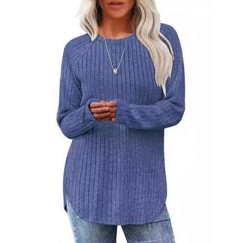 Damen lässiger Pullover mit geripptem Muster und weitem Schnitt Drune