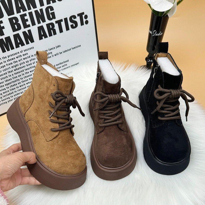 Damen Modische und bequeme Schnürstiefeletten Drune