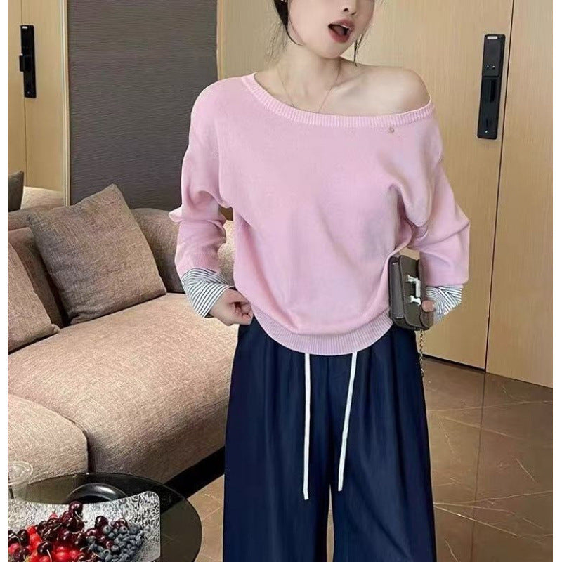Damen lässiger Pullover mit abnehmbarem Innenarm Drune