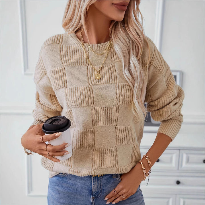 Damen Pullover im modernen Karo-Design Drune