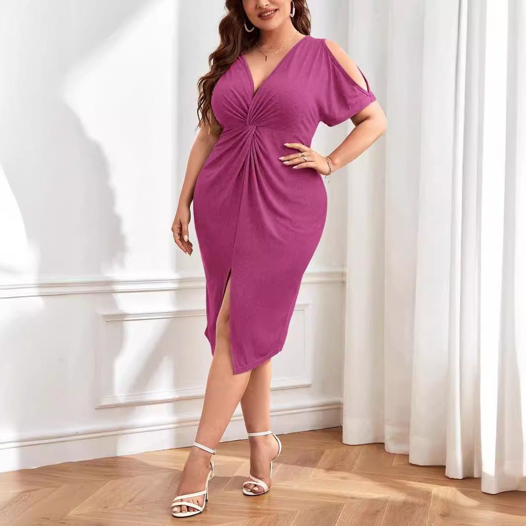 Damen Wickelkleid mit raffiniertem V-Ausschnitt und Trend-Details Drune