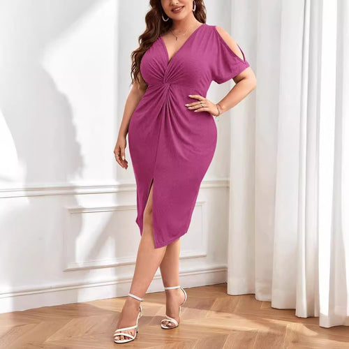 Damen Wickelkleid mit raffiniertem V-Ausschnitt und Trend-Details Drune