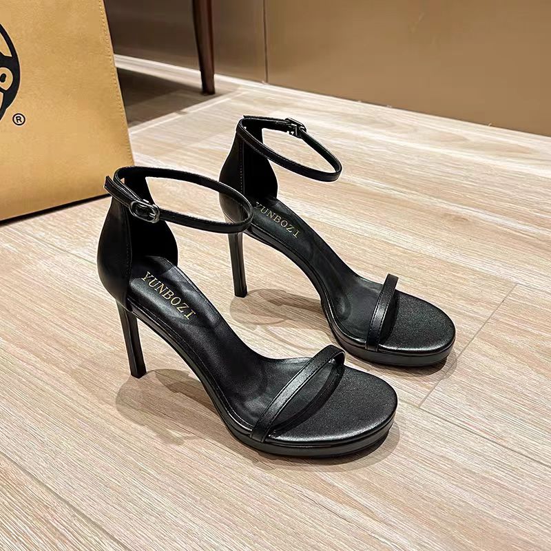 Damen Riemchen-Sandaletten mit hohem Stiletto-Absatz und Knöchelriemen Drune